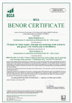 PE Pressure Pipes D1 and D2 European Standard EN12201 National Product Certificate BENOR Issued for Belgium Valid until 10/12/2024