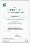 Quality System Certificate ISO-9001, Issued for Dyka NV Belgium, Valid until 27/04/2025
